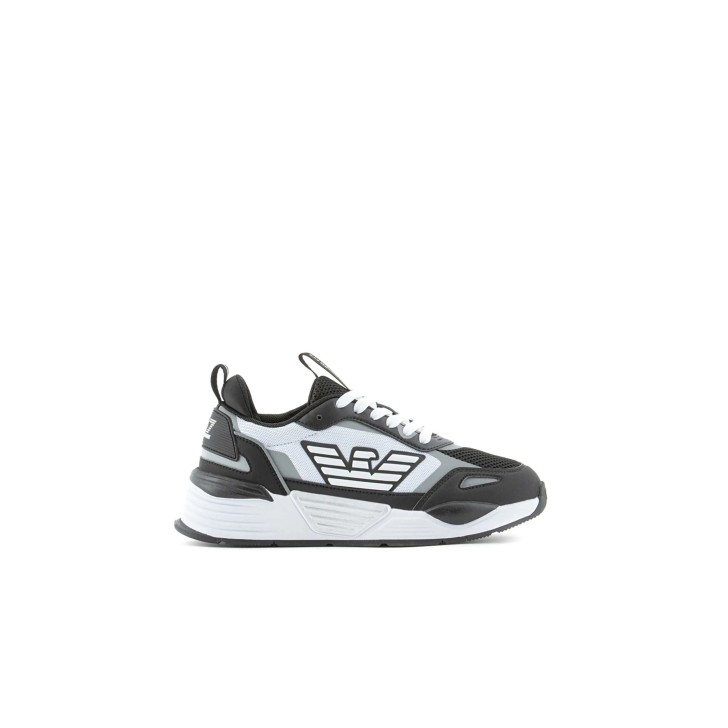 EA7 EMPORIO ARMANI SNEAKER NERA E BIANCA CON LOGO AQUILA