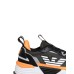 EA7 EMPORIO ARMANI SNEAKER NERA E ARANCIONE CON LOGO AQUILA 