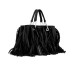 EMPORIO ARMANI SHOPPING BAG IN SIMIL SUEDE BLACK CON FRANGE