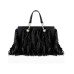 EMPORIO ARMANI SHOPPING BAG IN SIMIL SUEDE BLACK CON FRANGE