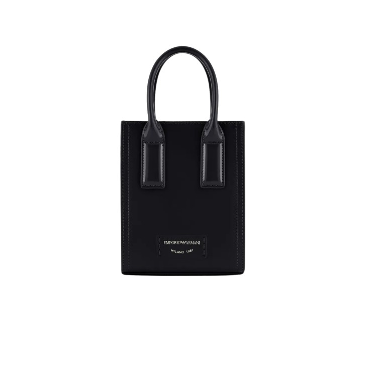 EMPORIO ARMANI MINI BORSA A MANO BLACK CON TRACOLLA REGOLABILE ESTRAIBILE