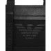 Emporio Armani Tracolla nera in pelle rigenerata stampa saffiano con tasca in Nylon con chiusura zip e maxi logo Aquila 
