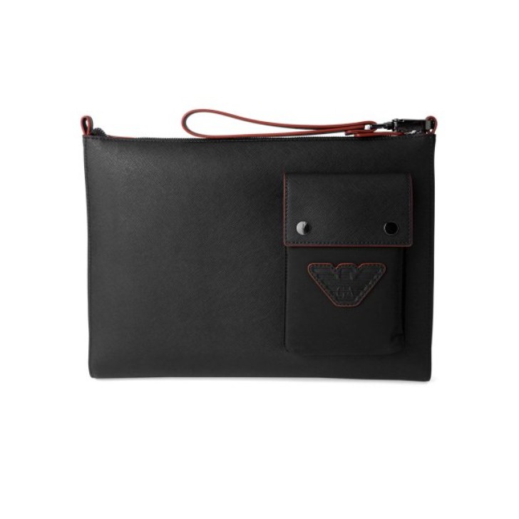 EMPORIO ARMANI FLAT CASE BLACK/ORANGE DETAIL