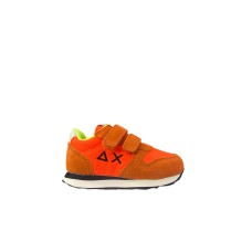 SUN68 SNEAKER BOYS TOM SOLID FIRST STEP IN SUEDE E NYLON ARANCIO FLUO