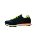 SUN68 SNEAKER BOYS TOM FLUO TEEN IN SUEDE E NYLON NAVY BLUE