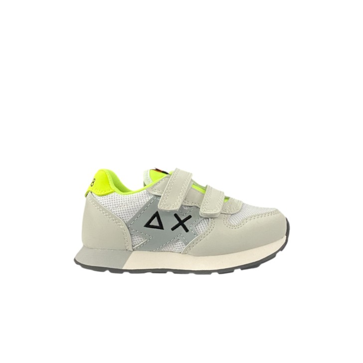 SUN68 SNEAKER BOYS JAKI 2.0 FLUO BABY IN PU E TELA WHITE