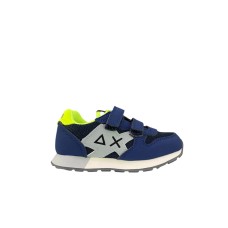 SUN68 SNEAKER BOYS JAKI 2.0 FLUO BABY IN PU E TELA NAVY BLUE