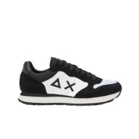 SUN68 TOM SNEAKER BLACK E WHITE IN MIX DI MATERALI	