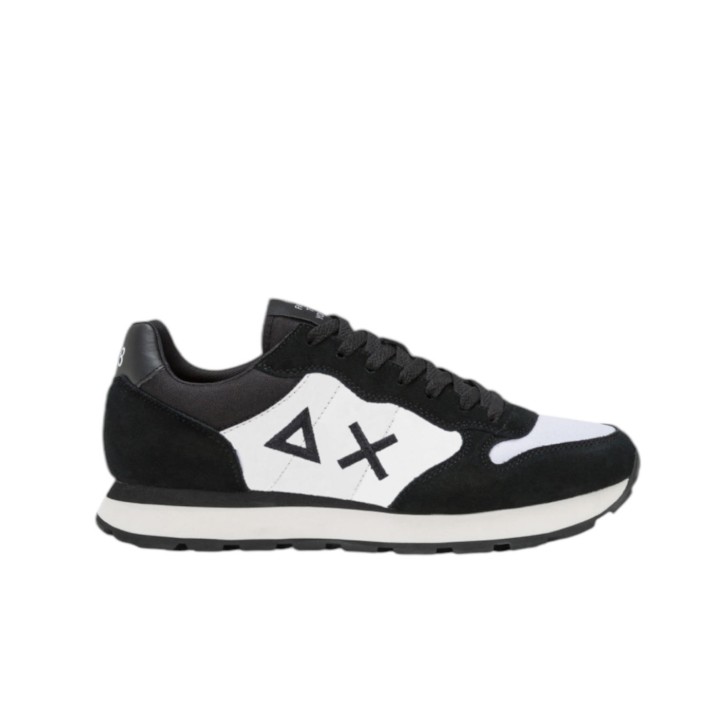 SUN68 TOM SNEAKER BLACK E WHITE IN MIX DI MATERALI	