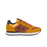 SUN68 TOM SNEAKER MUSTARD E BROWN IN MIX DI MATERALI