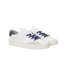 SUN68 STREET SNEAKER IN LEATHER WHITE E NAVY BLUE