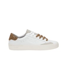 SUN68 STREET SNEAKER IN LEATHER WHITE E BROWN 