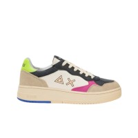 SUN68 BIG BASKET SNEAKER IN LEATHER E SUEDE MULTICOLOR