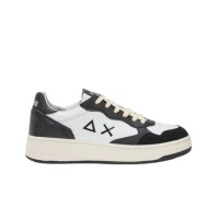 SUN68 BIG BASKET SNEAKER IN LEATHER E SUEDE BLACK E WHITE 