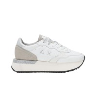 SUN68 BIG ALLY PU SNEAKER IN LEATHER TOTAL WHITE 