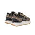 SUN68 BIG STARGIRL MIX MATERIAL SNEAKER BLACK CON SUEDE BROWN 