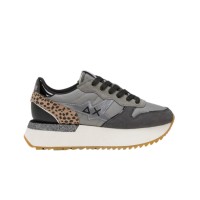 SUN68 BIG STARGIRL MIX MATERIAL SNEAKER GREY 