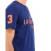 LA MARTINA T-SHIRT BLU CON LOGO LETTERING ARANCIO DA UOMO 