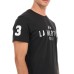 LA MARTINA T-SHIRT A MANICHE CORTE NERA CON LOGO LETTERING ARGENTO DA UOMO 