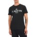 LA MARTINA T-SHIRT A MANICHE CORTE NERA CON LOGO LETTERING ARGENTO DA UOMO 