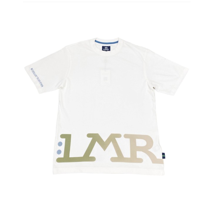 La Martina T-shirt da uomo bianca maxi logo a contrasto 