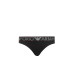Emporio Armani Slip nero in cotone stretch con vita elastica e logo lettering multicolor