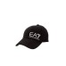 EA7 Emporio Armani Cappello da uomo nero con logo a contrasto 