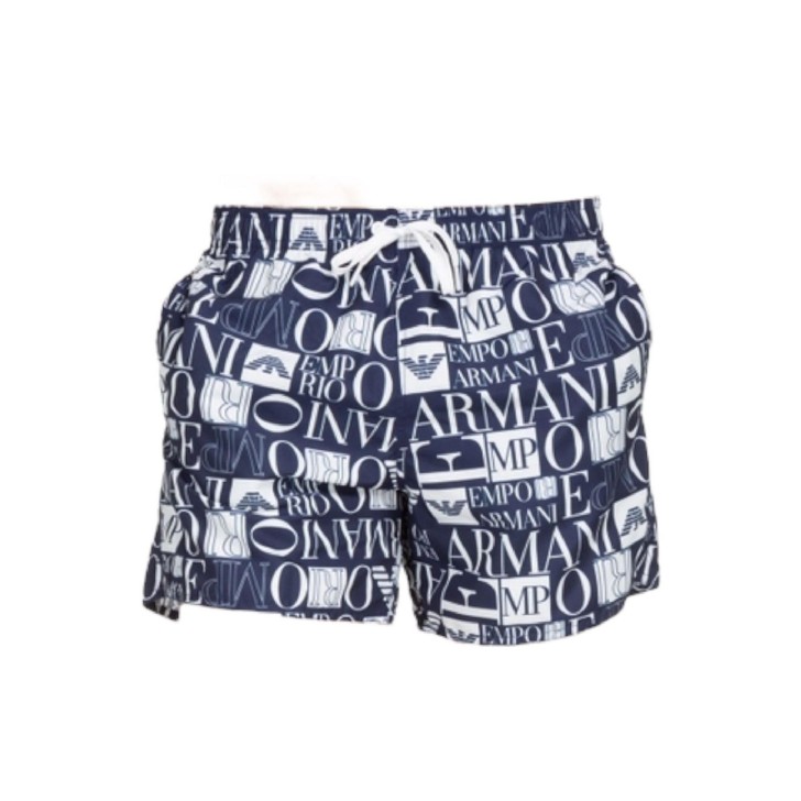 Emporio Armani Swimwear Costume boxer Blu logo EMPORIO ARMANI All Over