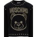 Moschino Felpa nera con maxi logo lettering e Teddy borchiato