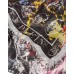 Philipp plein foulard nero di seta con stampa all over multicolor