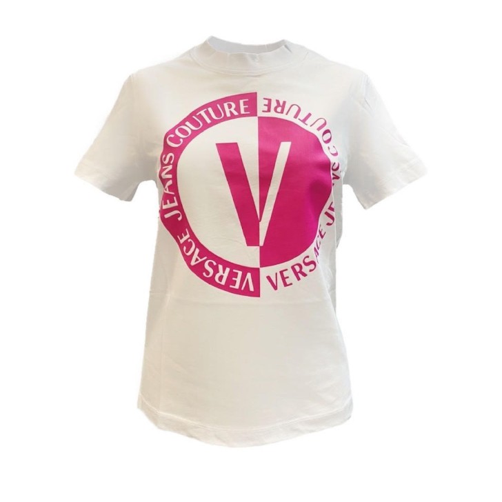 Versace Jeans Couture T-shirt Bianca da Donna con Logo nella parte anteriore 