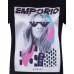 Emporio Armani T-shirt a manica corta Nera con maxi applicazione e logo lettering