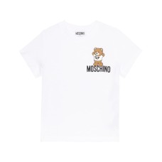 Moschino T-shirt in cotone bianca a manica corta con logo lettering e Teddy