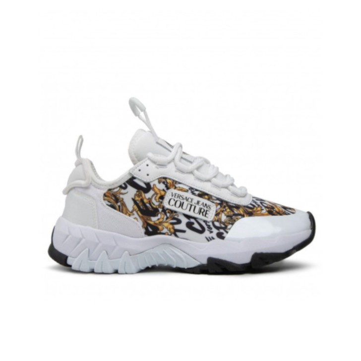 Versace Jeans Couture Sneakers Bianca con stampa Logo Brush Couture