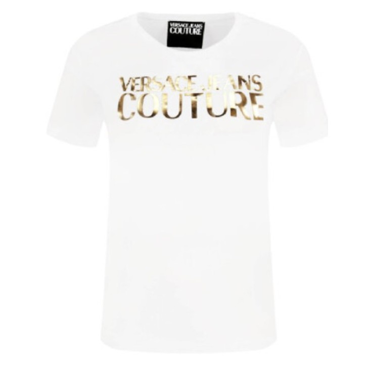 Versace Jeans Couture T-shirt Bianca da Donna con logo nella parte anteriore