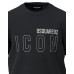 Dsquared2 T-shirt nera in cotone a manica corta con maxi logo DSQUARED2 ICON 