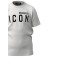 Dsquared2 T-shirt in cotone bianca a manica corta con maxi logo DSQUARED2 ICON