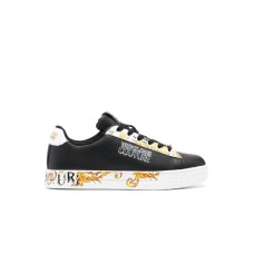 Versace Jeans Couture Sneakers da Donna Nera in Pelle