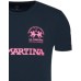 La Martina T-shirt da Uomo Blu Logo a contrasto TMR309JS206B7338