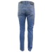 Jeckerson Jeans denim blu cinque tasche con toppe in Alcantara Gialle