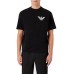 Emporio Armani T-shirt a manica corta in cotone nera con logo Aquila