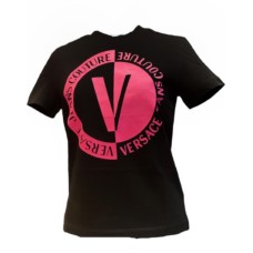 Versace Jeans Couture T-shirt Nera con logo lettering