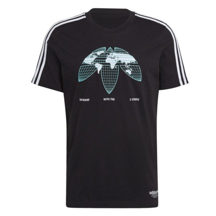 Adidas Originals T-shirt nera da Uomo con maxi logo nella parte anteriore