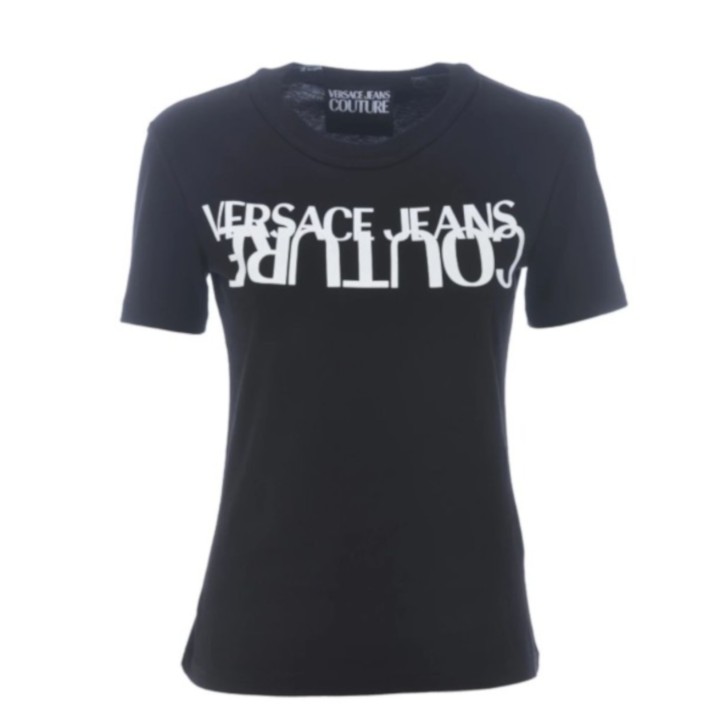 Versace Jeans Couture T-shirt da Donna Nera con logo 