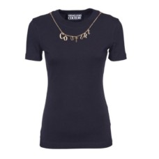 Versace Jeans Couture T-shirt da Donna Nera con catenina 
