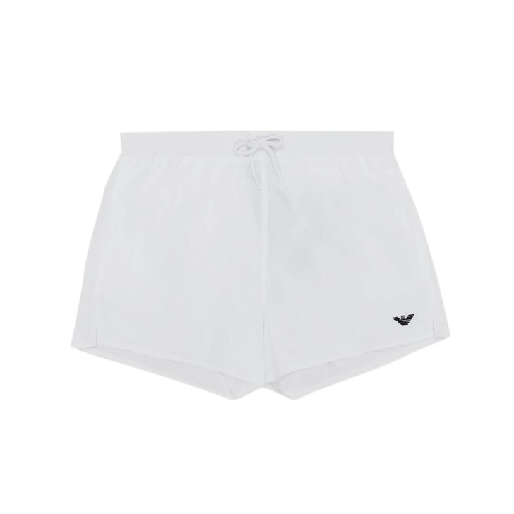 Emporio Armani Swimwear boxer da mare Bianco con ricamo micro aquila