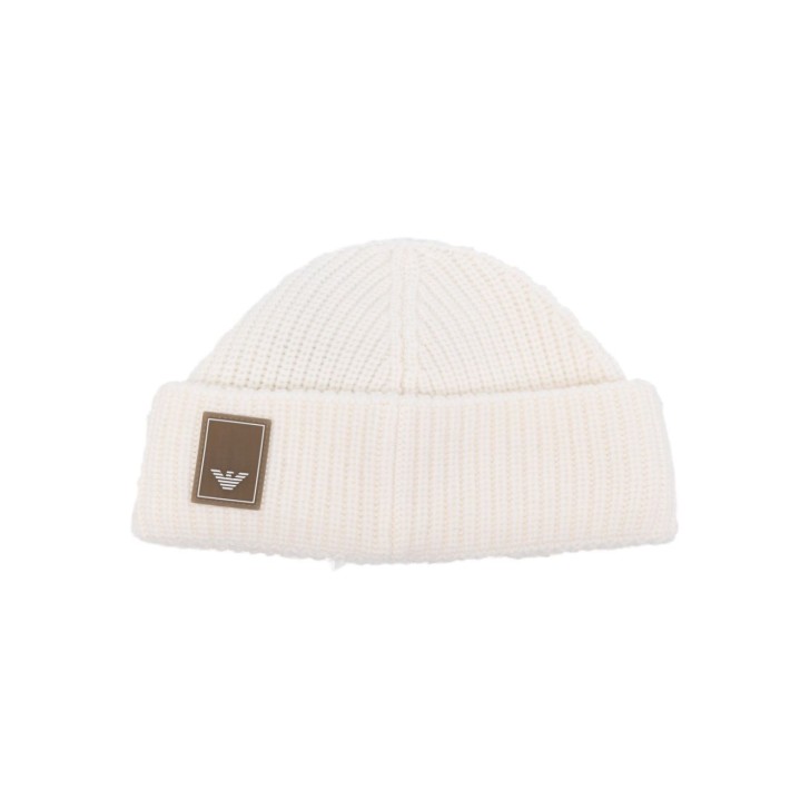 EMPORIO ARMANI BEANIE HAT BIANCO