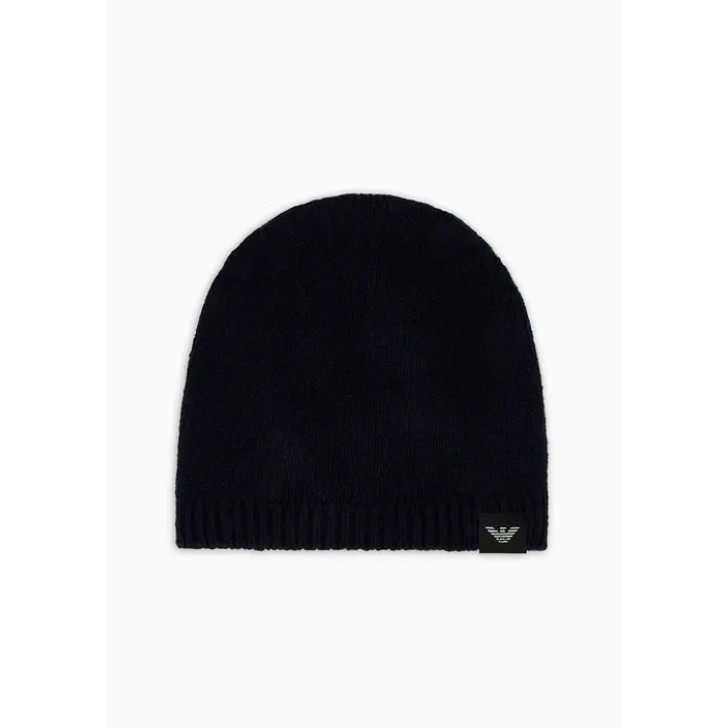 EMPORIO ARMANI BEANIE HAT BLU NAVY