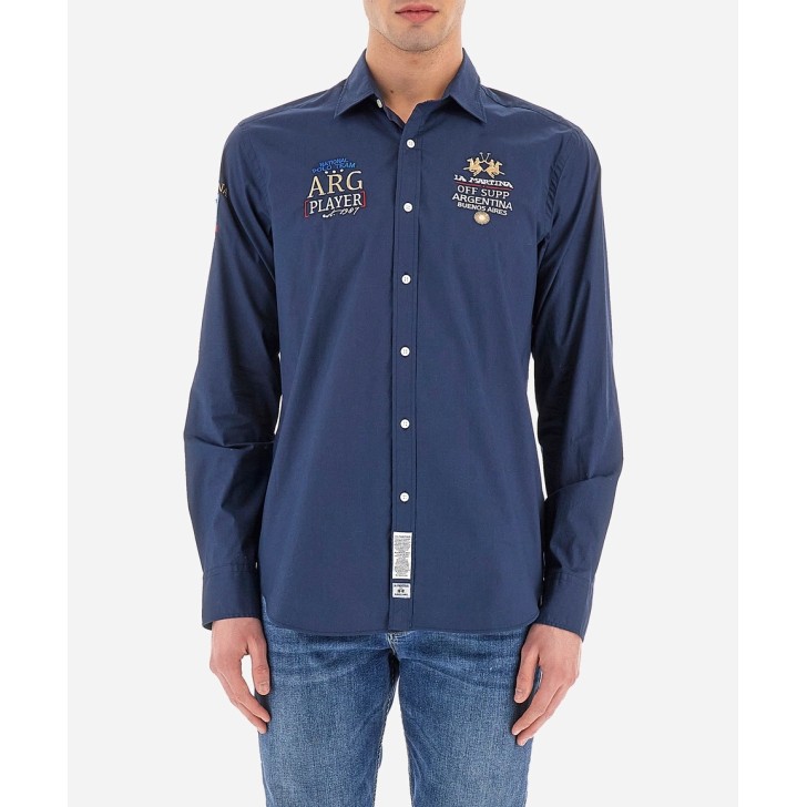 LA MARTINA MAN SHIRT L/S POPLIN Navy                