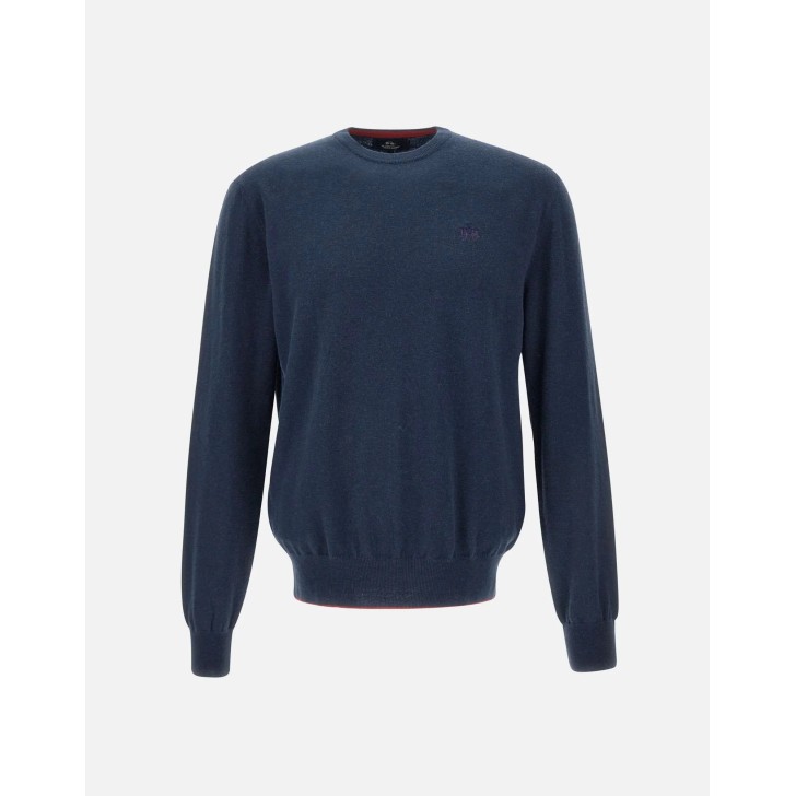 LA MARTINA MAN SWEATER COTTON WOOL BLEND Navy                